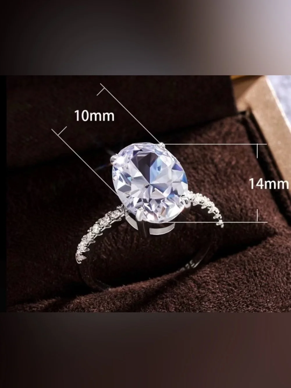 Classic Oval White Crystal Solitaire Ring - Women's Jewelry